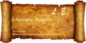 Lőwinger Evelin névjegykártya